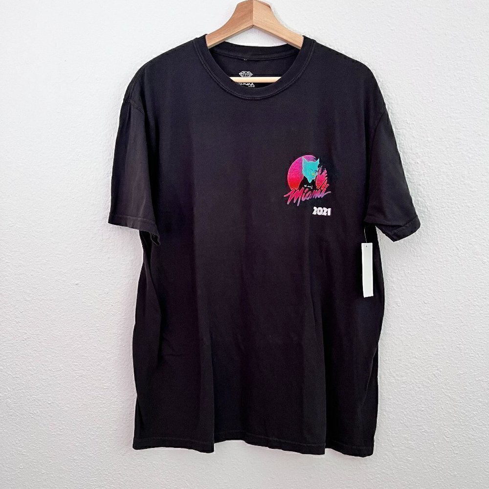 NWT Diamond Supply Co X Miami Gutter Cat Gang NFT‎ Black Crewneck T-Shirt L